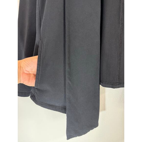 Pact Women’s Avenue Draped Cardigan Size L Black Organic Cotton Blend Open Front - Picture 6 of 9